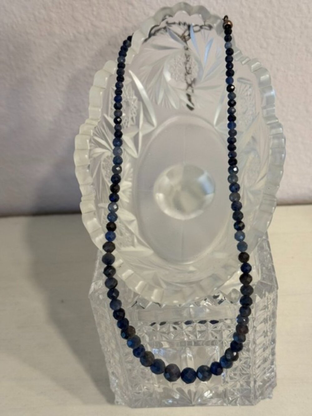 Faceted Sapphire graduated beaded necklace